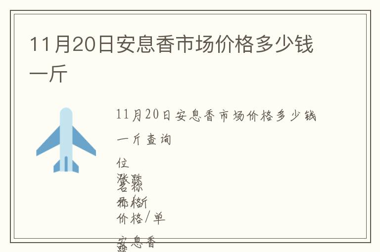 11月20日安息香市場價格多少錢一斤