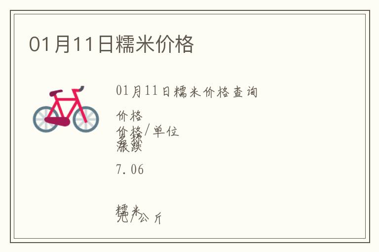 01月11日糯米價格
