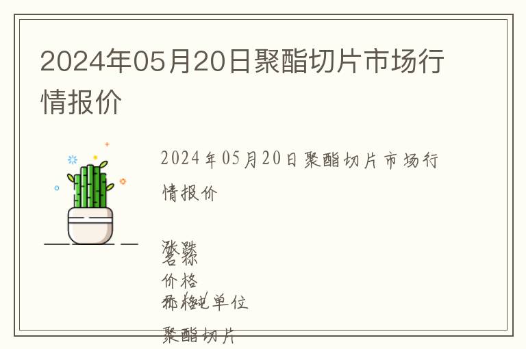 2024年05月20日聚酯切片市場行情報價
