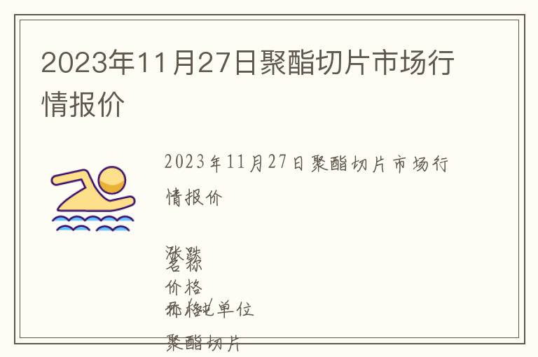 2023年11月27日聚酯切片市場行情報(bào)價(jià)
