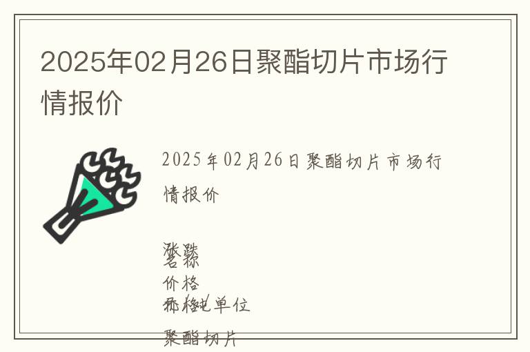 2025年02月26日聚酯切片市場(chǎng)行情報(bào)價(jià)