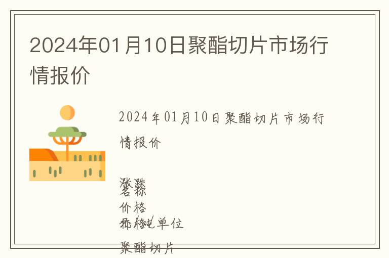 2024年01月10日聚酯切片市場(chǎng)行情報(bào)價(jià)