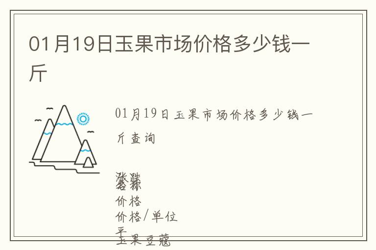 01月19日玉果市場價格多少錢一斤