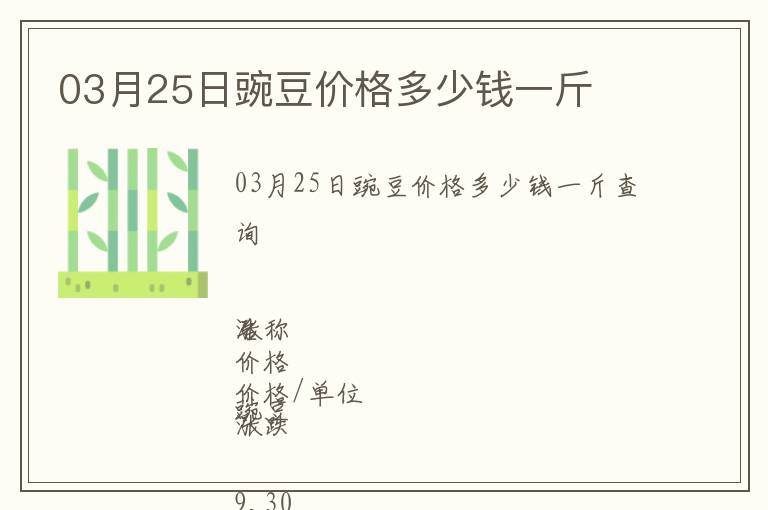 03月25日豌豆價(jià)格多少錢一斤