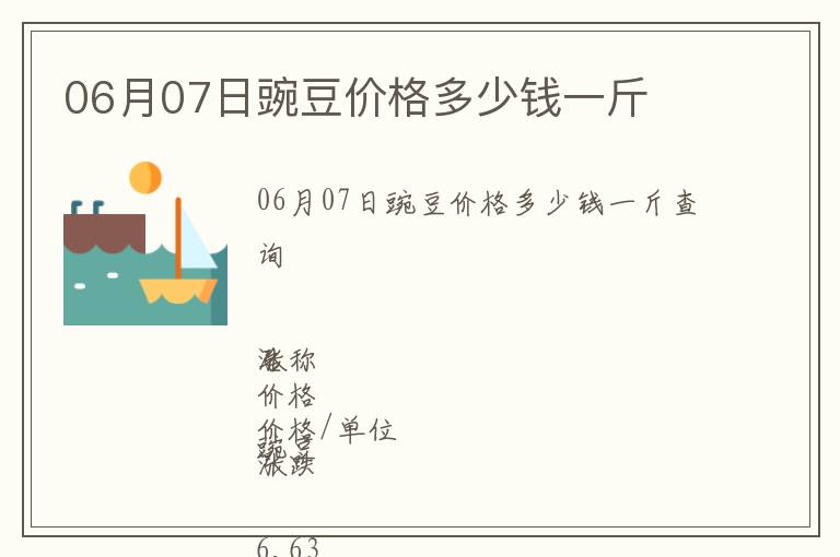 06月07日豌豆價格多少錢一斤