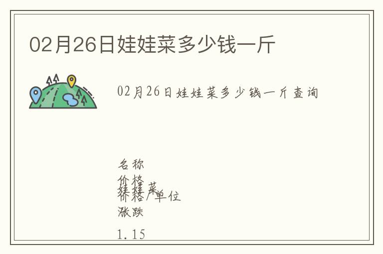 02月26日娃娃菜多少錢(qián)一斤