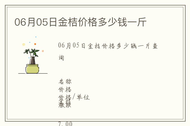 06月05日金桔價(jià)格多少錢(qián)一斤