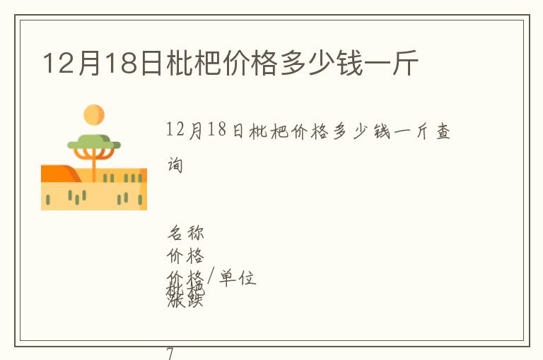 12月18日枇杷價(jià)格多少錢一斤