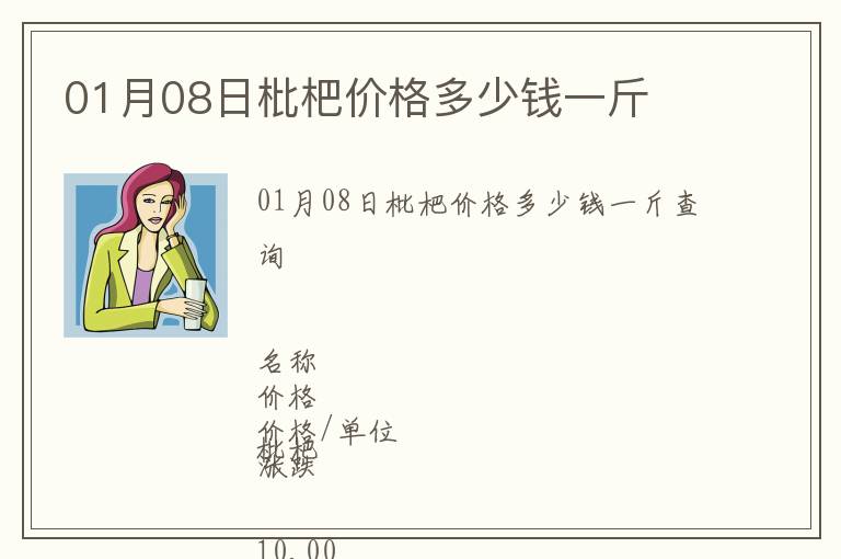 01月08日枇杷價(jià)格多少錢一斤