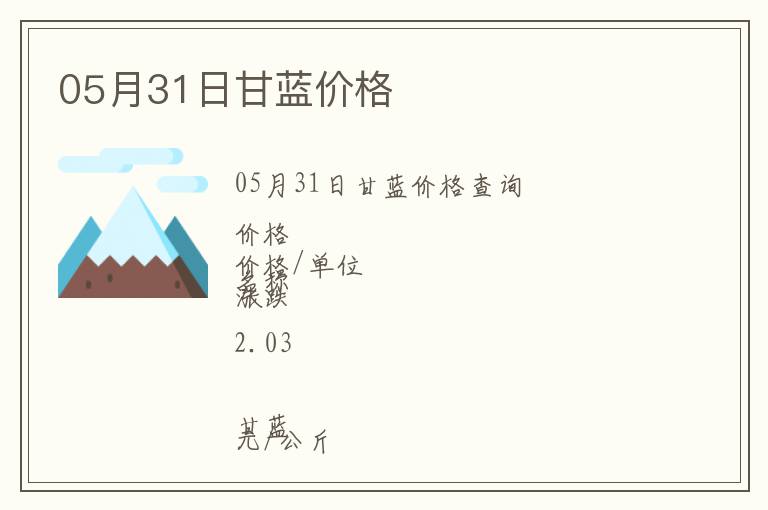 05月31日甘藍(lán)價(jià)格