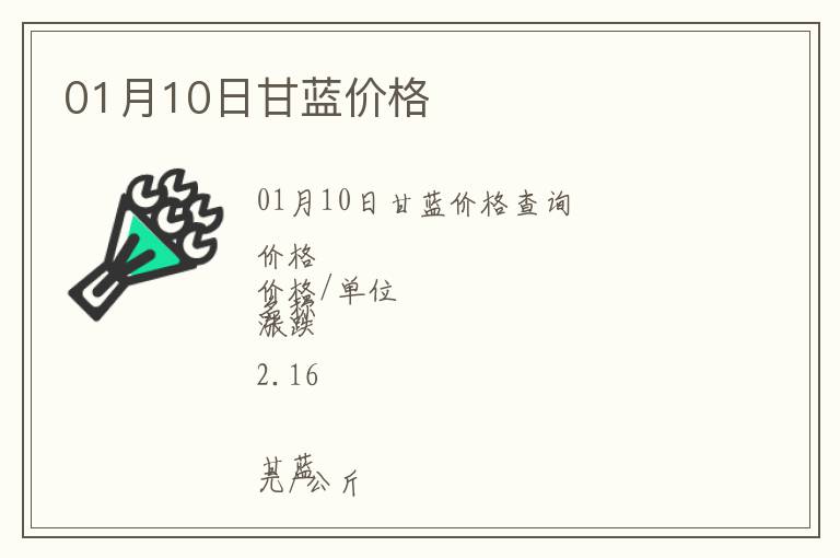 01月10日甘藍(lán)價(jià)格