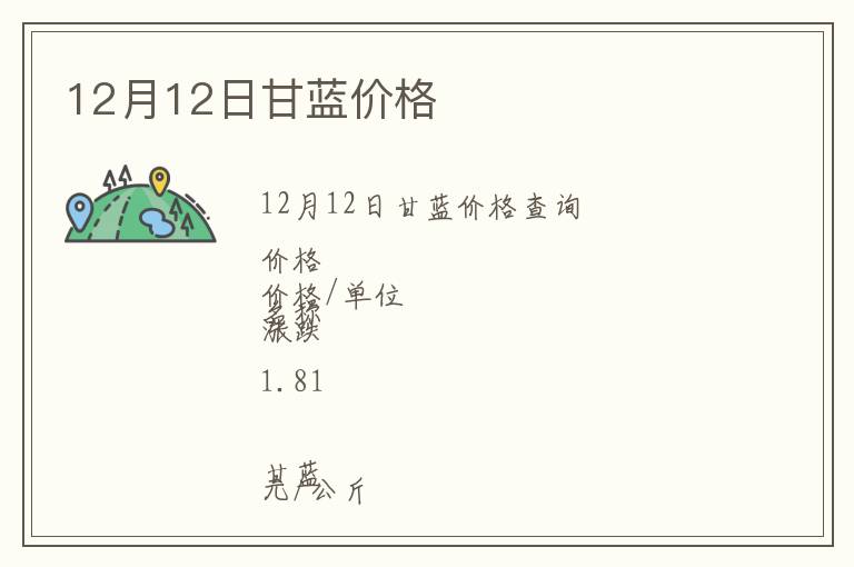 12月12日甘藍(lán)價(jià)格