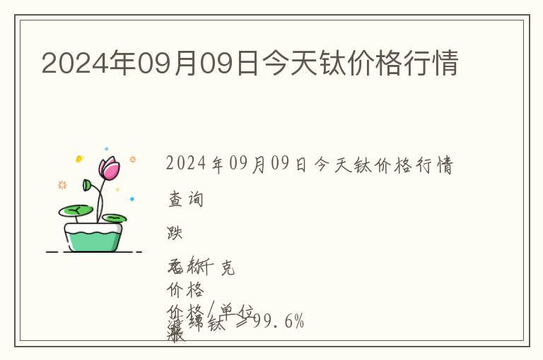 2024年09月09日今天鈦價格行情