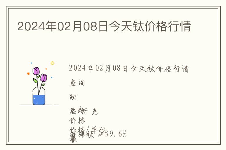 2024年02月08日今天鈦價(jià)格行情