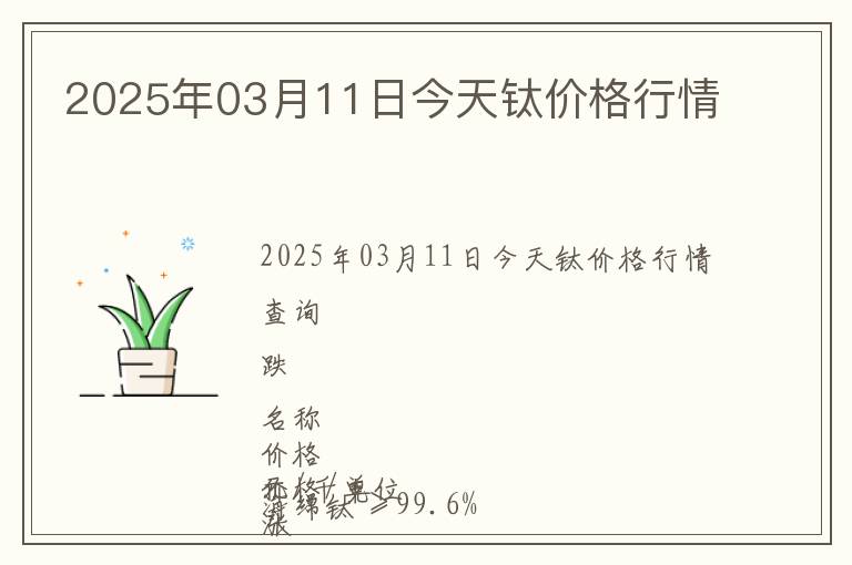 2025年03月11日今天鈦價格行情