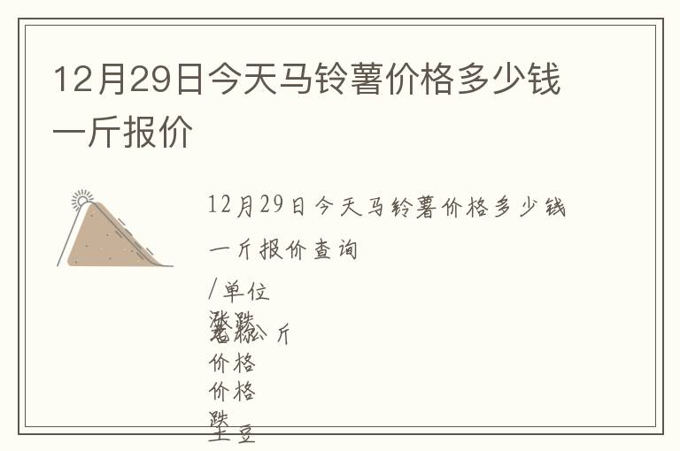 12月29日今天馬鈴薯價(jià)格多少錢一斤報(bào)價(jià)
