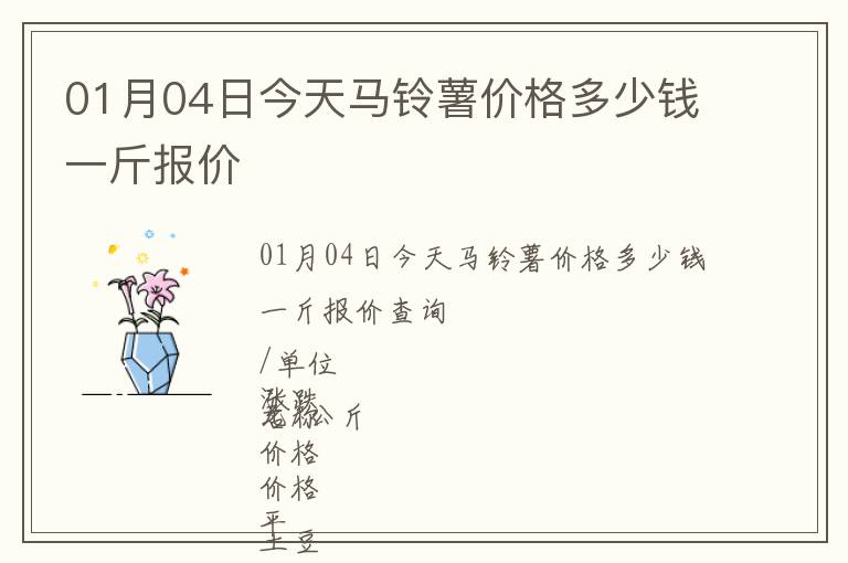 01月04日今天馬鈴薯價(jià)格多少錢一斤報(bào)價(jià)