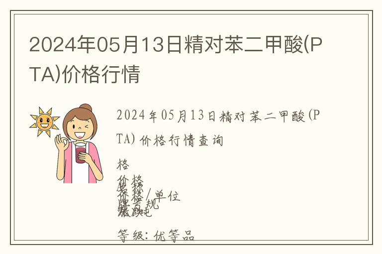 2024年05月13日精對(duì)苯二甲酸(PTA)價(jià)格行情