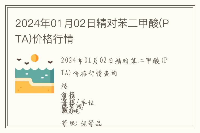 2024年01月02日精對苯二甲酸(PTA)價格行情