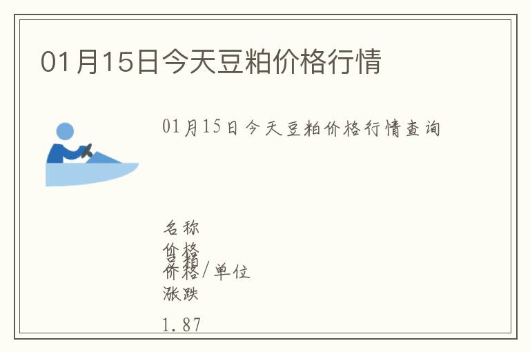 01月15日今天豆粕價(jià)格行情
