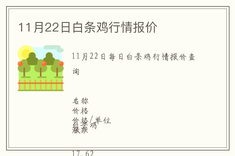 11月22日白條雞行情報價