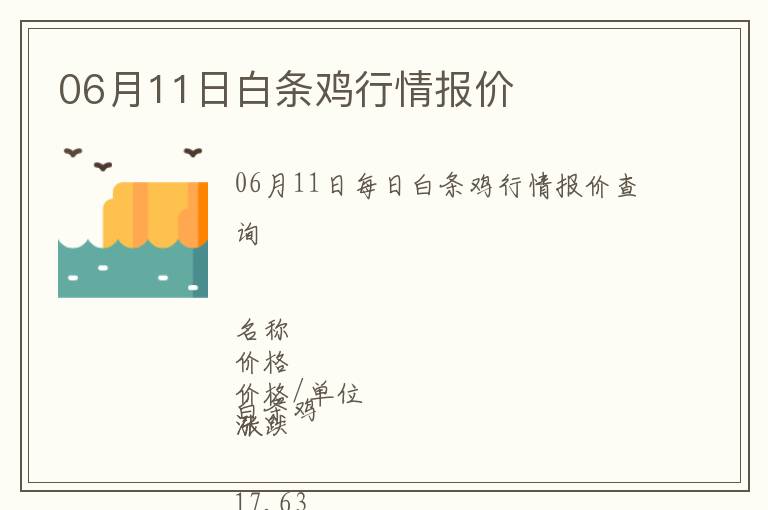 06月11日白條雞行情報價