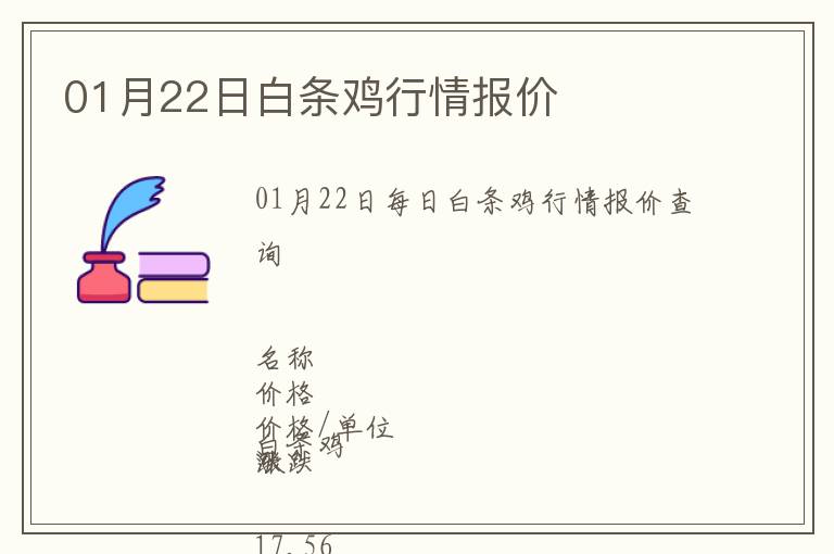 01月22日白條雞行情報價