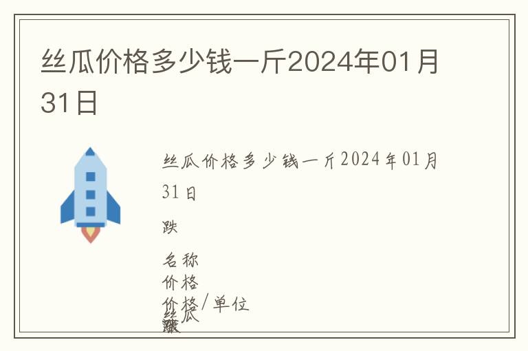 絲瓜價(jià)格多少錢一斤2024年01月31日