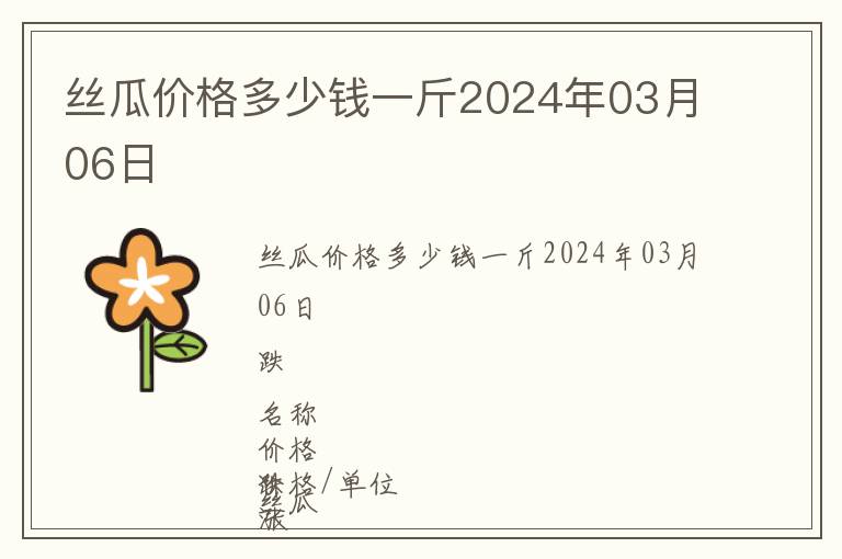 絲瓜價格多少錢一斤2024年03月06日