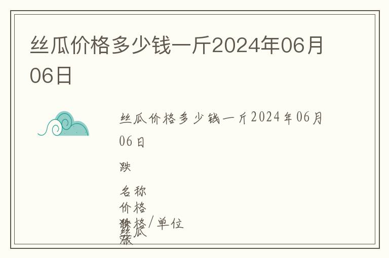 絲瓜價(jià)格多少錢一斤2024年06月06日