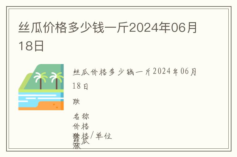絲瓜價格多少錢一斤2024年06月18日