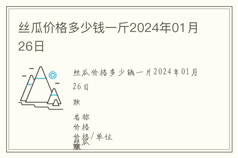 絲瓜價(jià)格多少錢一斤2024年01月26日