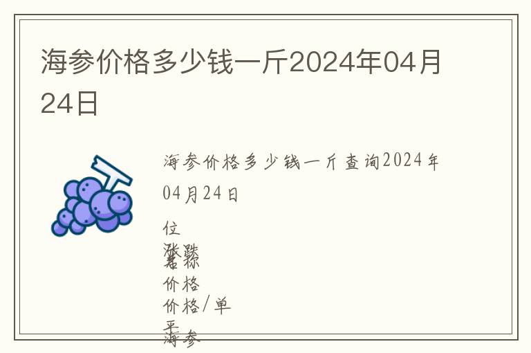 海參價格多少錢一斤2024年04月24日