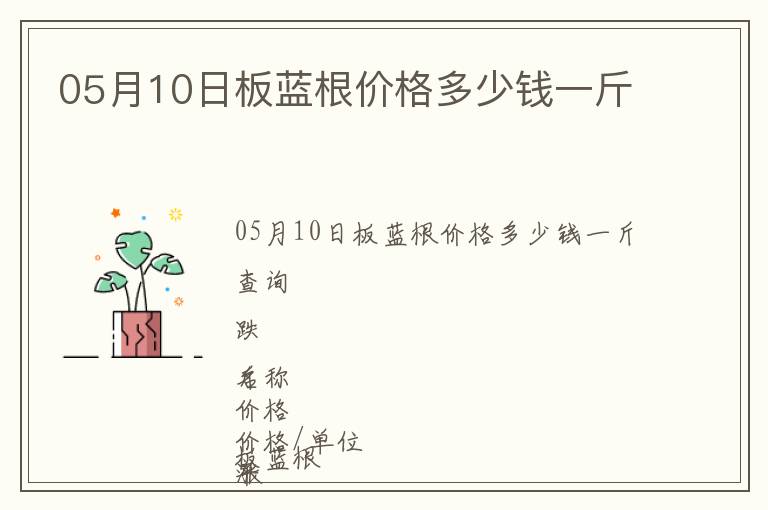 05月10日板藍(lán)根價格多少錢一斤
