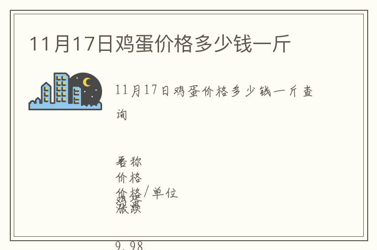 11月17日雞蛋價(jià)格多少錢一斤