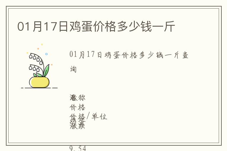 01月17日雞蛋價(jià)格多少錢一斤