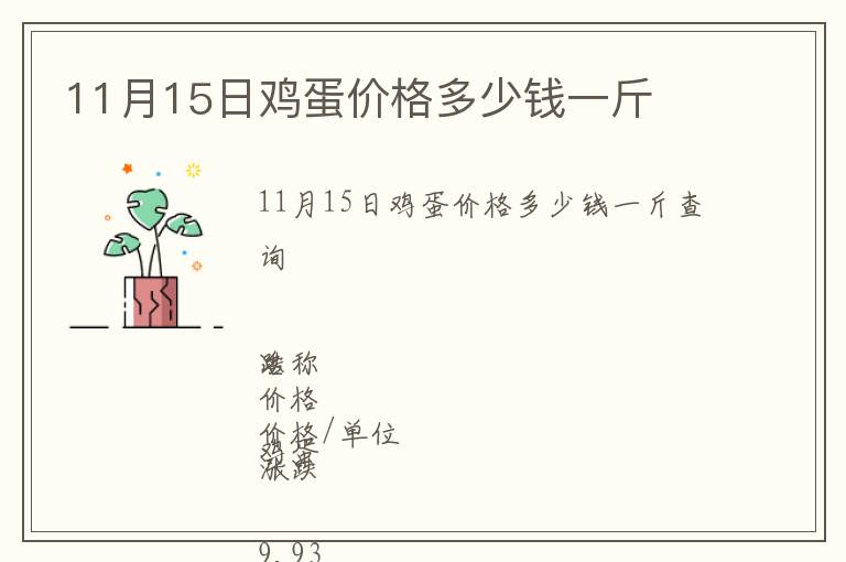11月15日雞蛋價(jià)格多少錢一斤