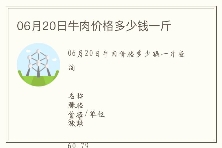 06月20日牛肉價格多少錢一斤