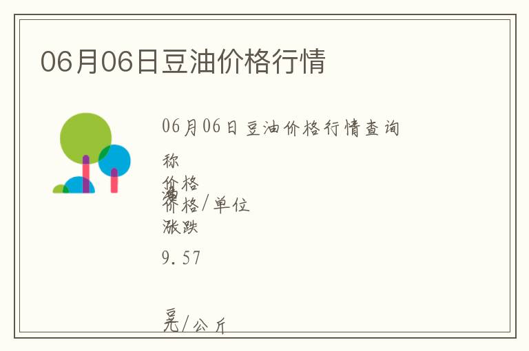 06月06日豆油價(jià)格行情