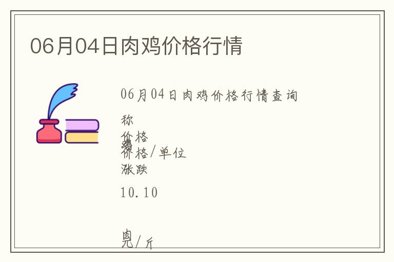 06月04日肉雞價格行情
