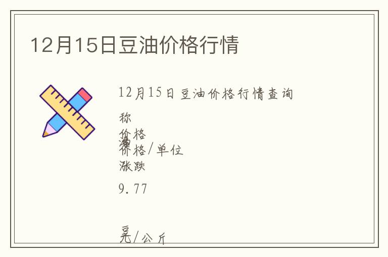 12月15日豆油價(jià)格行情