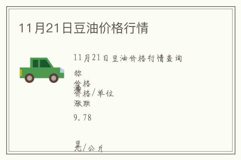 11月21日豆油價(jià)格行情