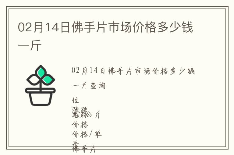 02月14日佛手片市場價(jià)格多少錢一斤