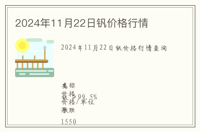 2024年11月22日釩價(jià)格行情