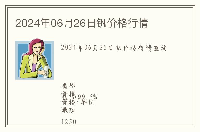 2024年06月26日釩價格行情