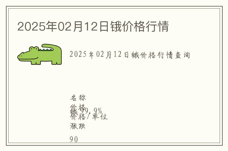 2025年02月12日鋨價格行情