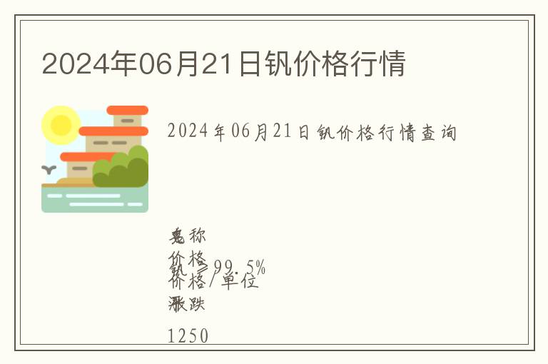 2024年06月21日釩價格行情