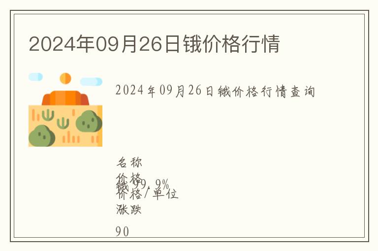 2024年09月26日鋨價格行情