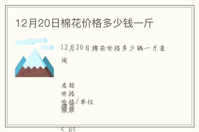 12月20日棉花價格多少錢一斤