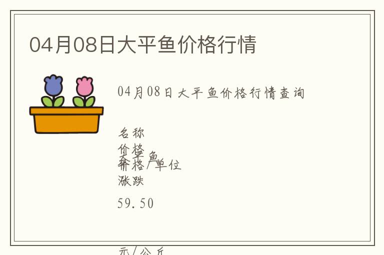 04月08日大平魚價(jià)格行情